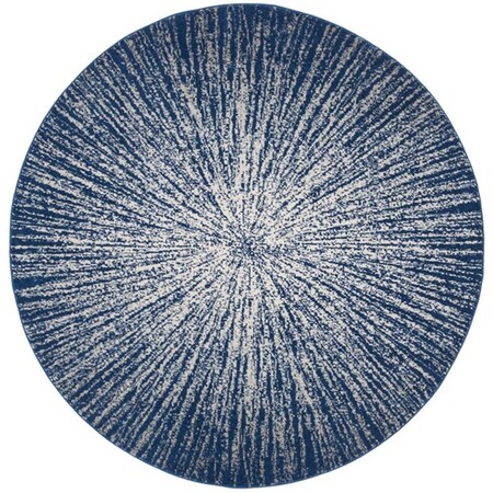 Safavieh 9 x 9 ft. Evoke Round Power Loomed Rug; Navy & Ivory EVK228N-9R